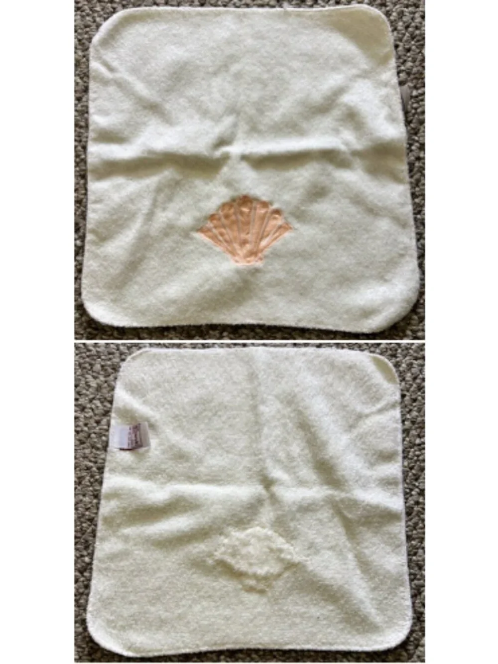 Coordinated Pair of Seashell Themed Washcloth Towels
